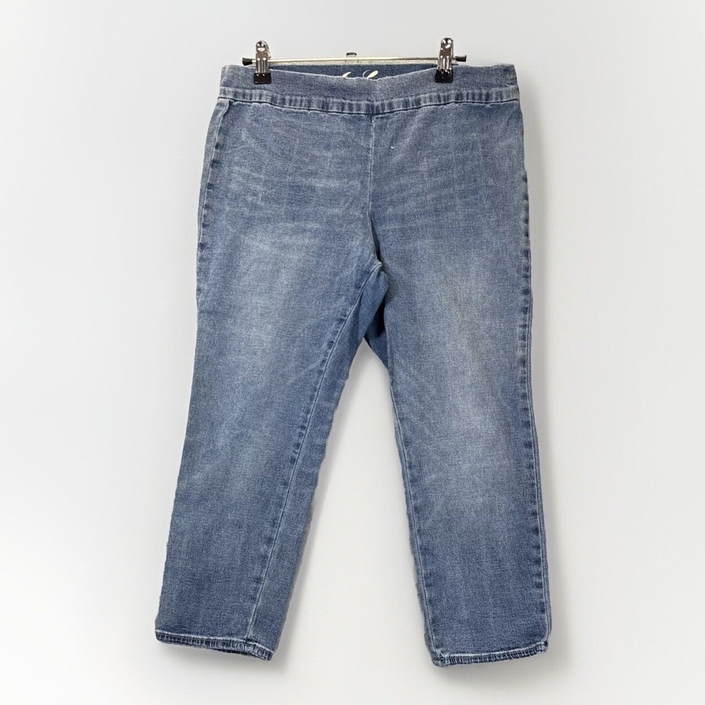 Vintage Juicy Couture Jeans XL Crop‎ Skinny Mid Rise Stretch Light Wash
